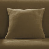 Housse de coussin en velours kaki pour canape