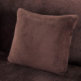 Housse de coussin en velours marron chocolat pour canape d'angle