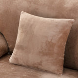 Housse de coussin en velours marron clair pour canape