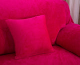 Housse de coussin velours rouge