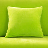 Housse de coussin velours vert