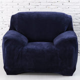 Housse de fauteuil velours bleu marine