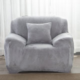 Housse de fauteuil velours gris