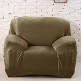 Housse de fauteuil velours kaki