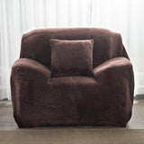 Housse de fauteuil velours marron chocolat