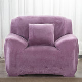 Housse de fauteuil velours mauve