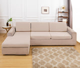 Housse pour assise de canape angle beige