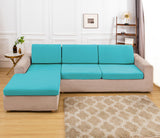 Housse pour assise de canape angle bleu clair