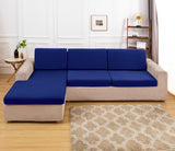 Housse pour assise de canape angle bleu