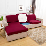 Housse pour assise de canape angle extensible bordeaux