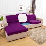 Housse pour assise de canape angle extensible fuchsia