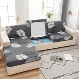 Housse pour assise de canape angle extensible grise