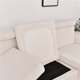 Housse pour assise de canape angle extensible jacquard blanc