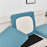 Housse pour assise de canape angle extensible jacquard bleu ciel