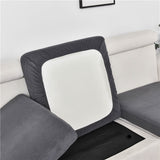 Housse pour assise de canape angle extensible jacquard gris anthracite