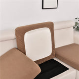 Housse pour assise de canape angle extensible jacquard marron clair