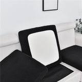 Housse pour assise de canape angle extensible jacquard noir