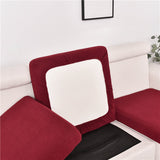 Housse pour assise de canape angle extensible jacquard rouge