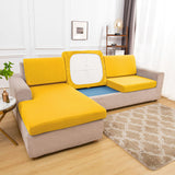 Housse pour assise de canape angle extensible jaune