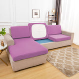 Housse pour assise de canape angle extensible mauve