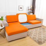 Housse pour assise de canape angle extensible orange
