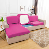 Housse pour assise de canape angle extensible rose bonbon