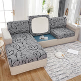 Housse pour assise de canape angle extensible universelle gris