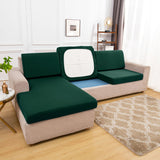 Housse pour assise de canape angle extensible vert imperial