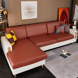 Housse pour assise de canape angle impermeable simili cuir marron