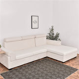 Housse pour assise de canape angle jacquard blanc