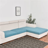 Housse pour assise de canape angle jacquard bleu ciel