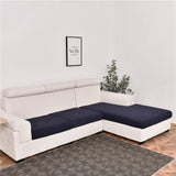 Housse pour assise de canape angle jacquard bleu marine