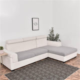 Housse pour assise de canape angle jacquard gris clair
