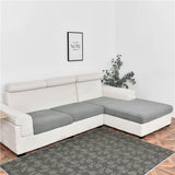 Housse pour assise de canape angle jacquard gris