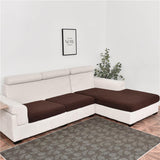 Housse pour assise de canape angle jacquard marron fonce
