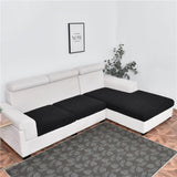 Housse pour assise de canape angle jacquard noir