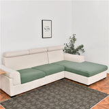 Housse pour assise de canape angle jacquard vert eau