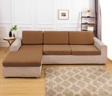 Housse pour assise de canape angle marron clair