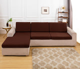 Housse pour assise de canape angle marron fonce