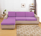 Housse pour assise de canape angle mauve