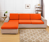Housse pour assise de canape angle orange vif