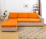 Housse pour assise de canape angle orange