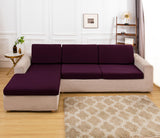 Housse pour assise de canape angle prune