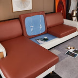 Housse pour assise de canape angle simili cuir marron