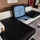 Housse pour assise de canape angle simili cuir noir