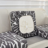 Housse pour assise de canape bi extensible grise