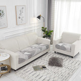 Housse pour assise de canape et fauteuil blanc et gris