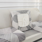 Housse pour assise de canape extensible blanc et gris