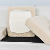 Housse pour assise de canape extensible jacquard beige