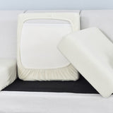 Housse pour assise de canape extensible jacquard blanc